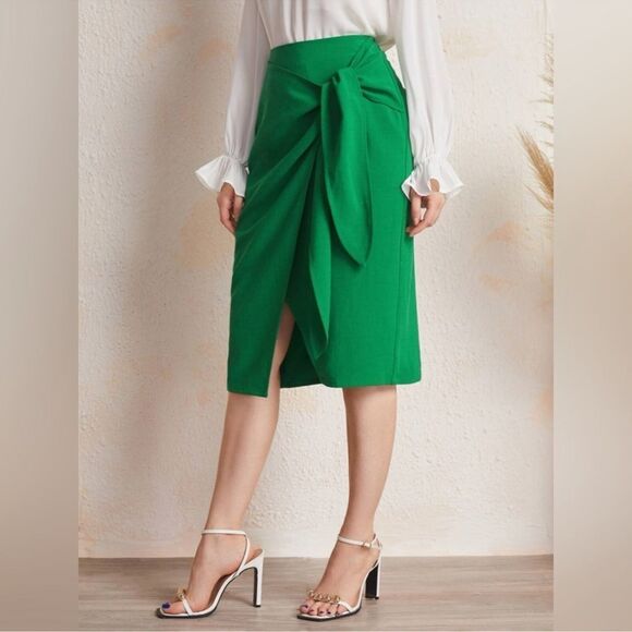 NWT VISCOSE WRAP KNOTTED SKIRT Size XS - Picture 2 of 8